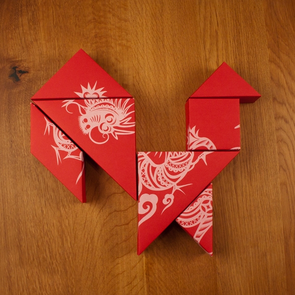 春節(jié)禮品盒包裝設(shè)計(jì)，新年七巧板的妙用