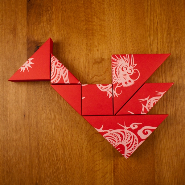春節(jié)禮品盒包裝設(shè)計(jì)，新年七巧板的妙用