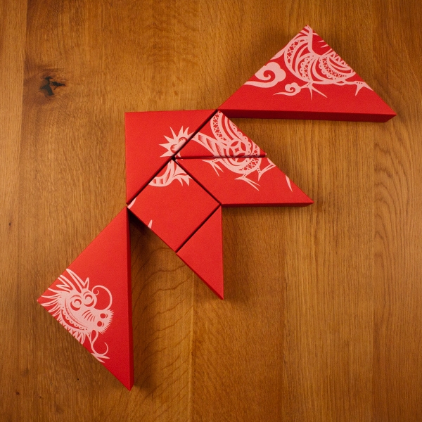 春節(jié)禮品盒包裝設(shè)計(jì)，新年七巧板的妙用