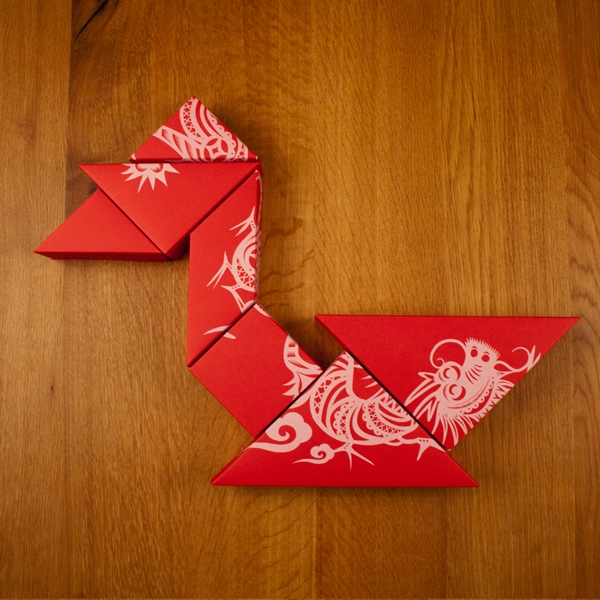 春節(jié)禮品盒包裝設(shè)計(jì)，新年七巧板的妙用
