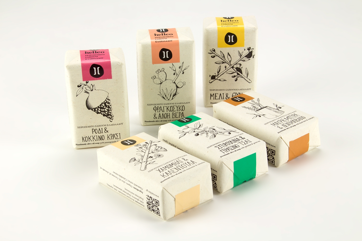 Helleo天然肥皂系列品牌包裝設(shè)計，六個肥皂，六個故事