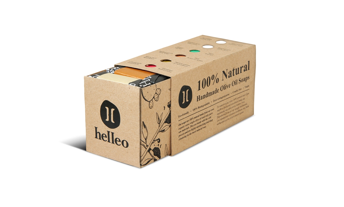 Helleo天然肥皂系列品牌包裝設(shè)計，六個肥皂，六個故事