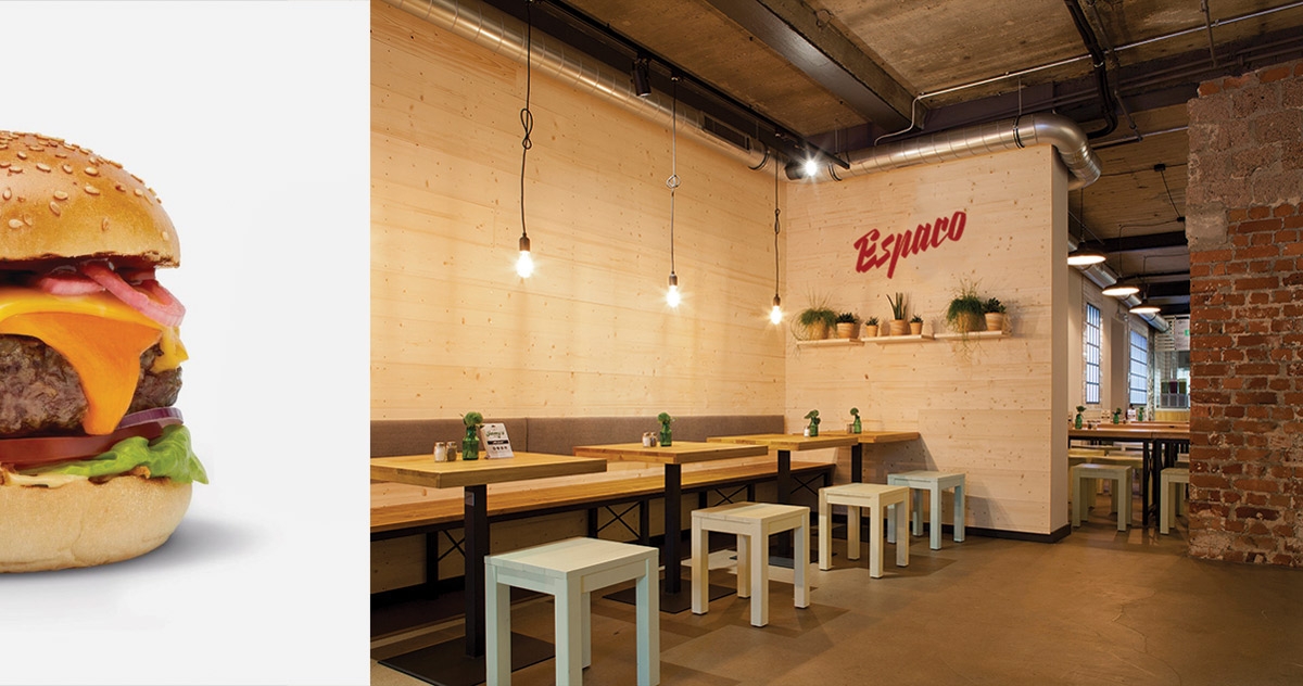Espaco漢堡、薯條和飲料西餐店品牌包裝設(shè)計