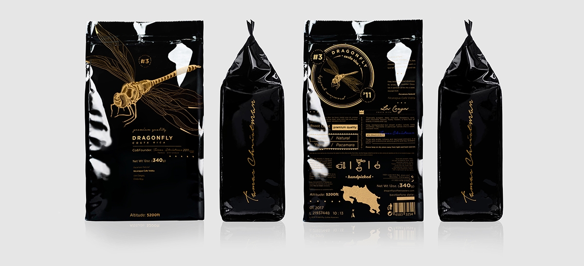 大自然的奇跡，蜻蜓主題的咖啡品牌包裝設(shè)計(jì)