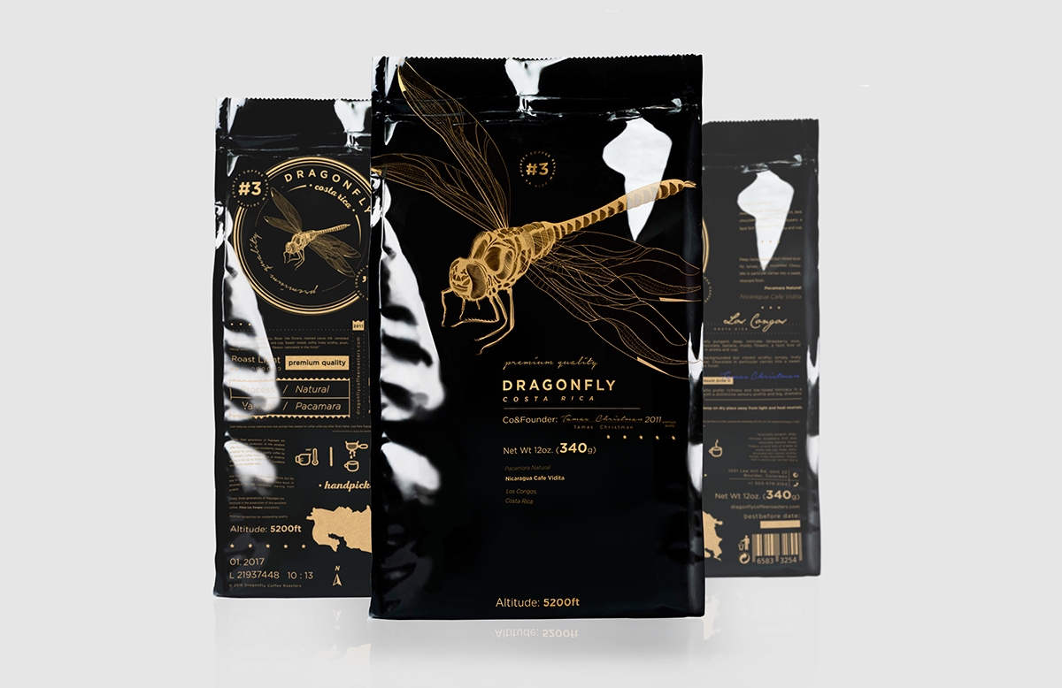 大自然的奇跡，蜻蜓主題的咖啡品牌包裝設(shè)計(jì)